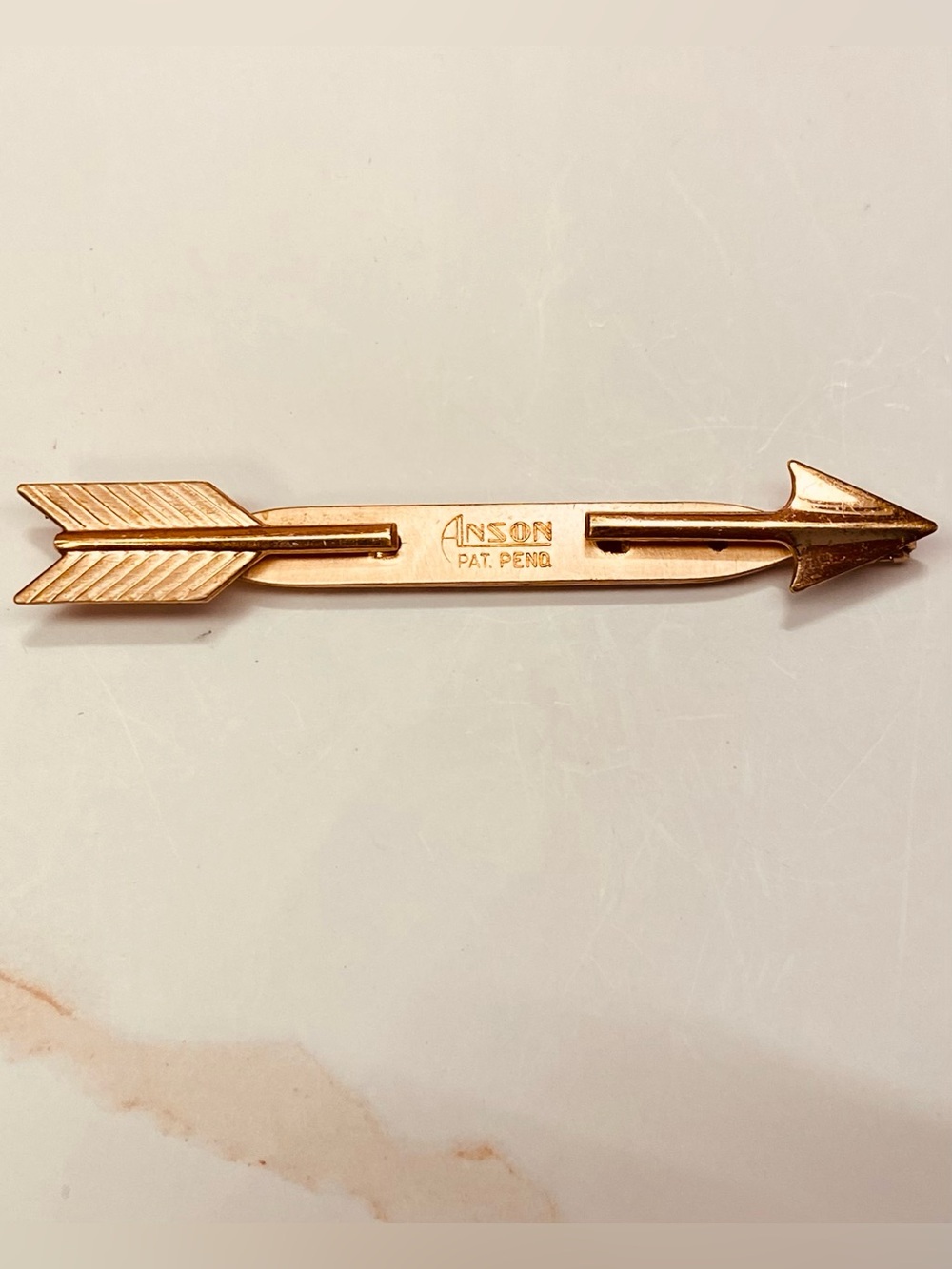 Vintage Anson Copper Finish Arrow Tie Clip